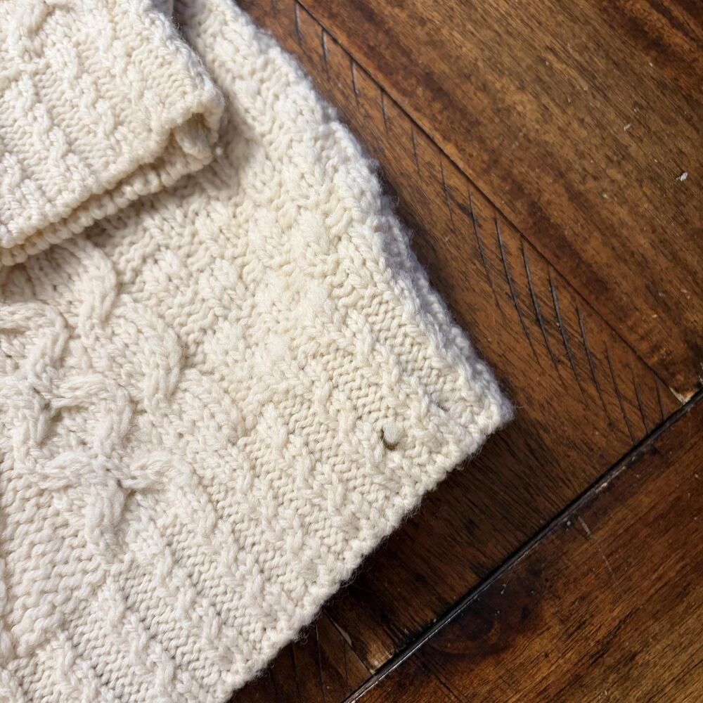 Aran Crafts Sweater Cardigan Womens Medium White 100% Merino Wool Ireland - Picture 5 of 9